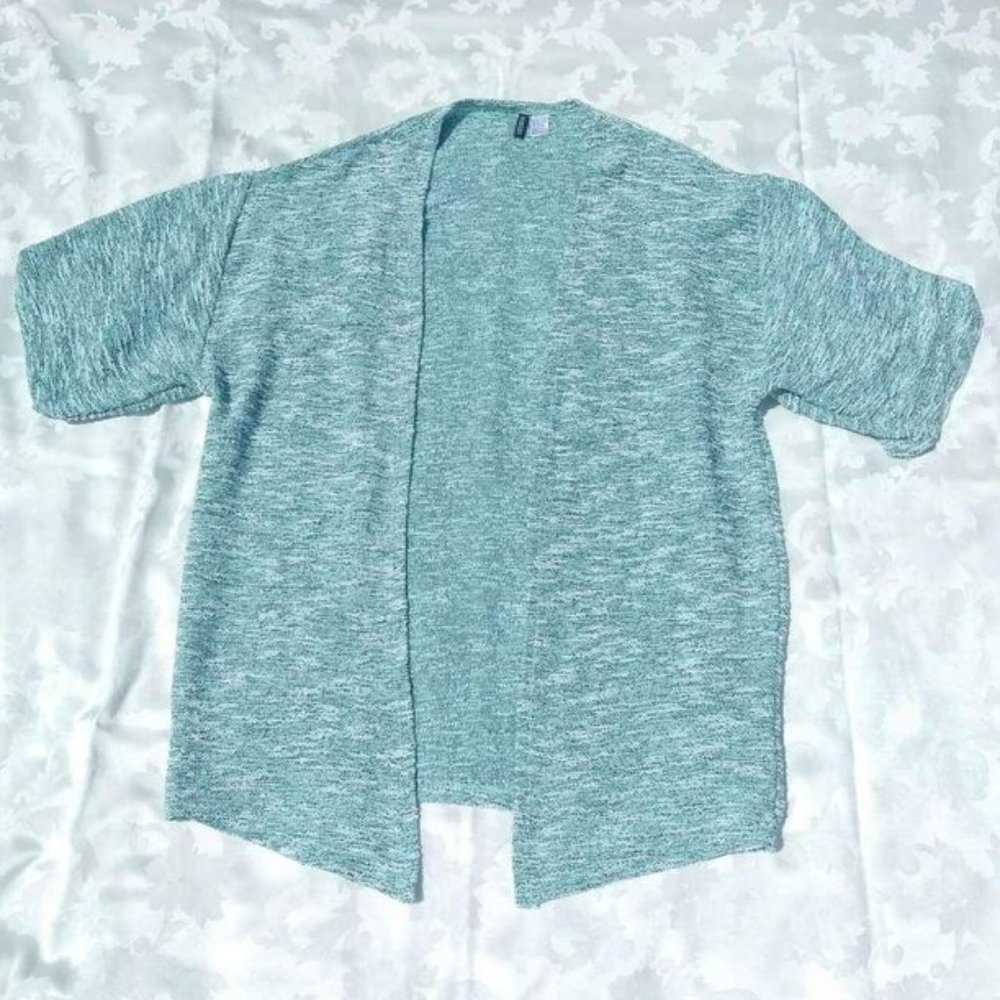Large Size Woman's Cardigan Sweater Winter Soft  L Green Sea Foam